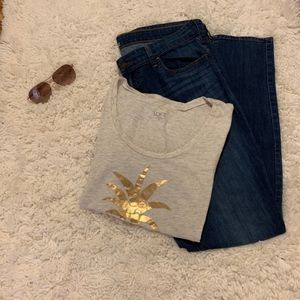 Ann Taylor Loft Golden Pineapple T-Shirt